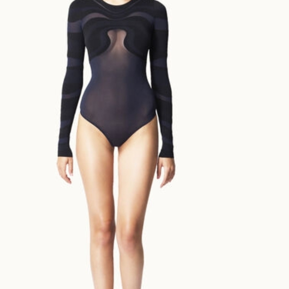 Wolford Black Sheer Bodysuit